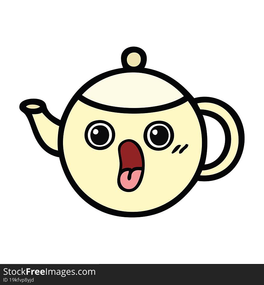 cute cartoon tea pot