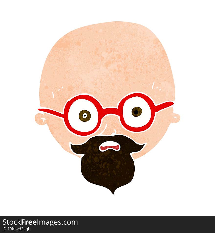 Cartoon Shocked Man With Beard