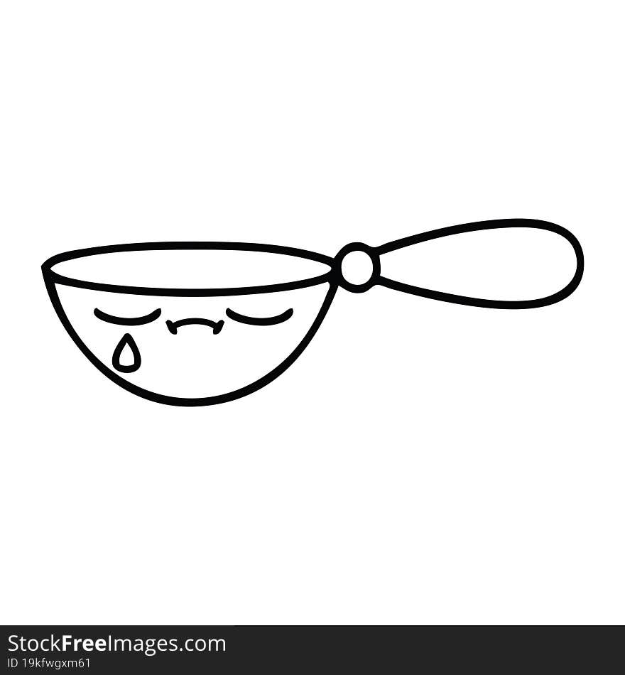 line drawing cartoon measuring spoon