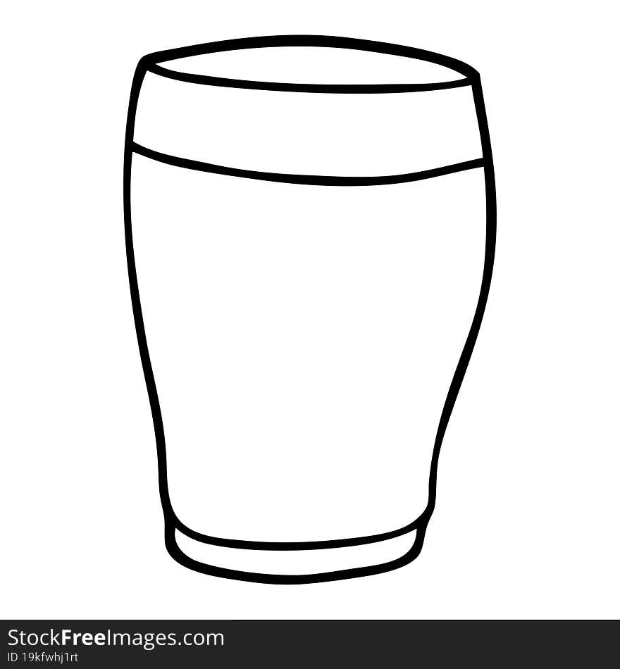 line drawing cartoon pint of stout