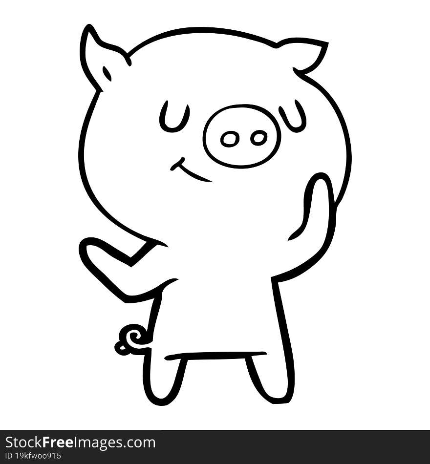 happy cartoon pig. happy cartoon pig