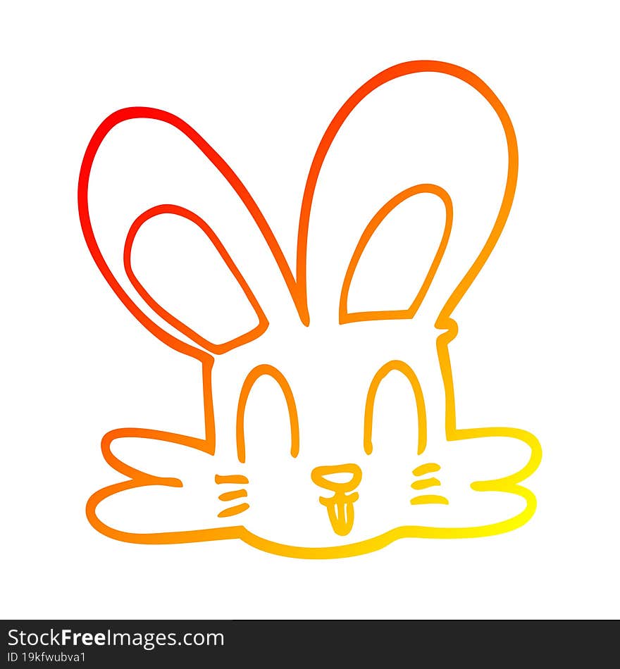 warm gradient line drawing cartoon cute bunny