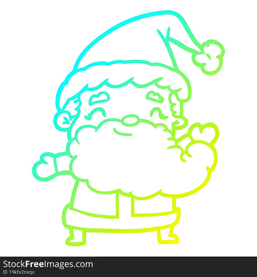 cold gradient line drawing santa claus