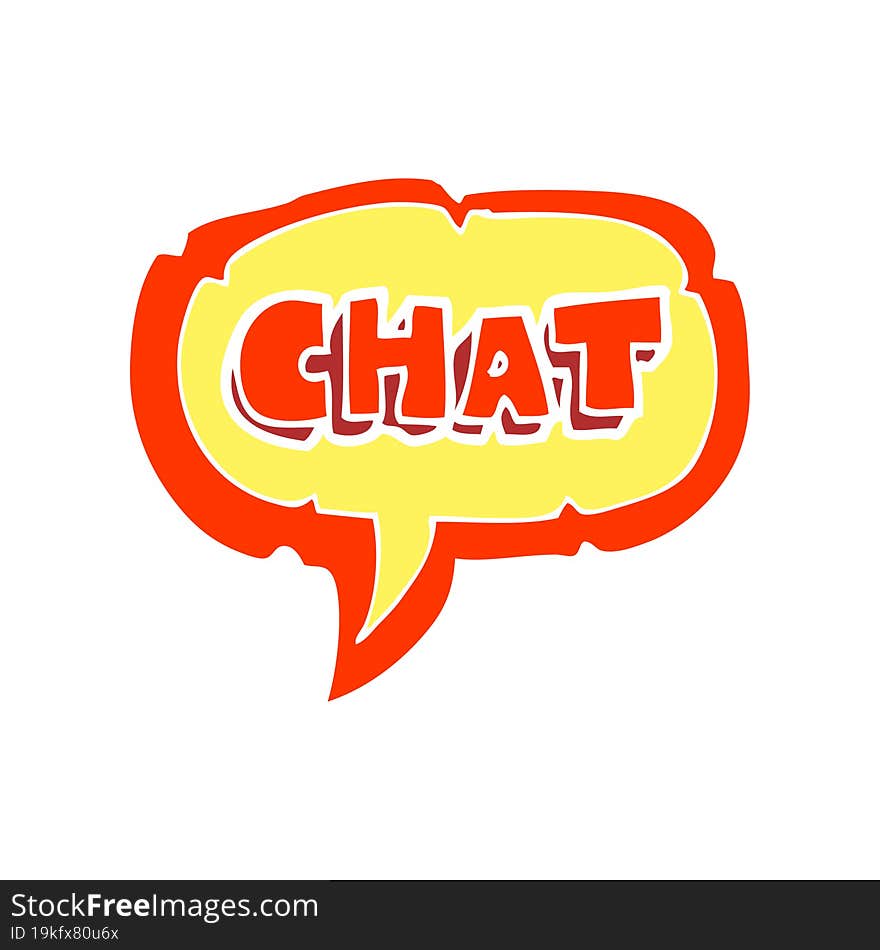 flat color illustration of a cartoon chat symbol