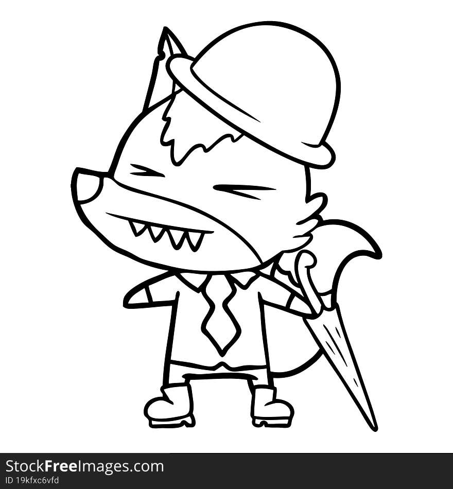 angry wolf boss cartoon. angry wolf boss cartoon