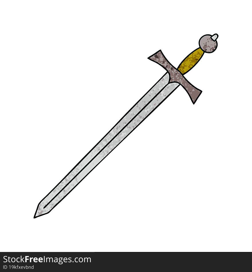 quirky hand drawn cartoon sword