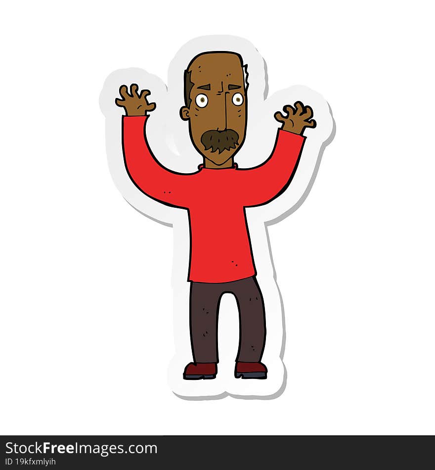 sticker of a cartoon angry dad