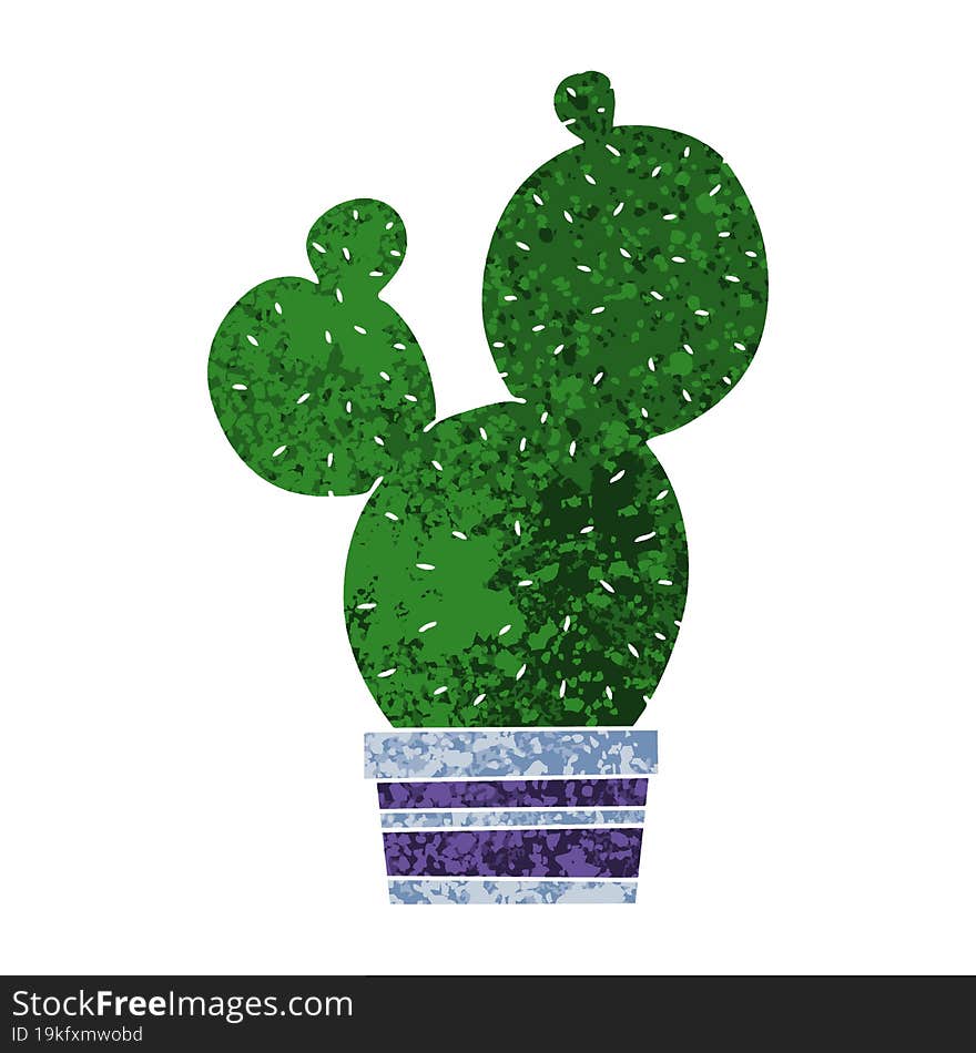 quirky retro illustration style cartoon cactus