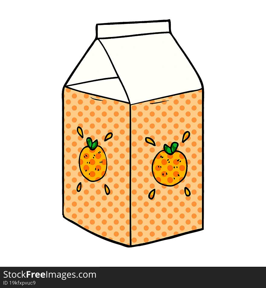 cartoon orange juice carton. cartoon orange juice carton