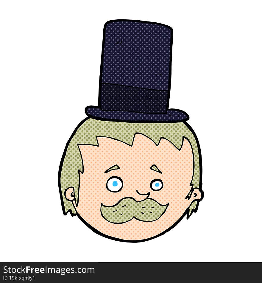 cartoon man wearing top hat