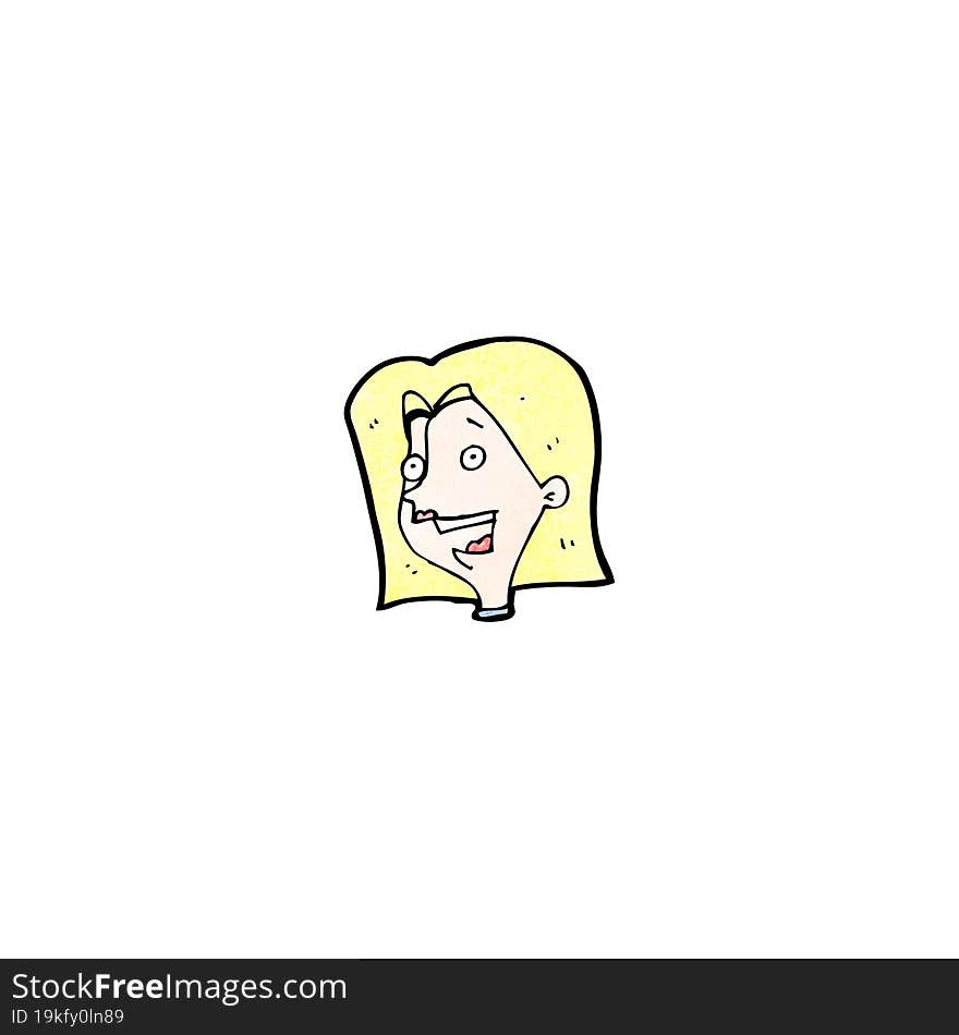 Cartoon Happy Blond Woman