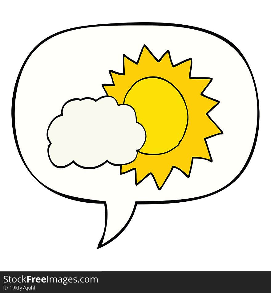 cartoon weather and speech bubble