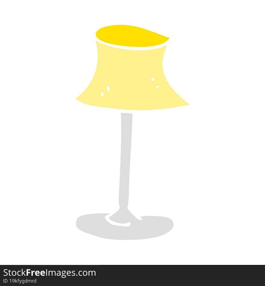 Flat Color Illustration Of A Cartoon Lamp