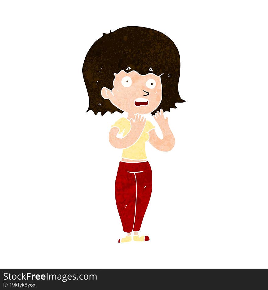 cartoon shocked woman