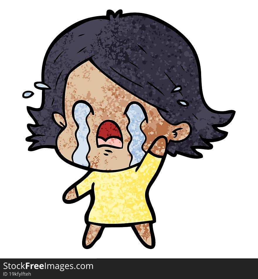 cartoon woman crying. cartoon woman crying