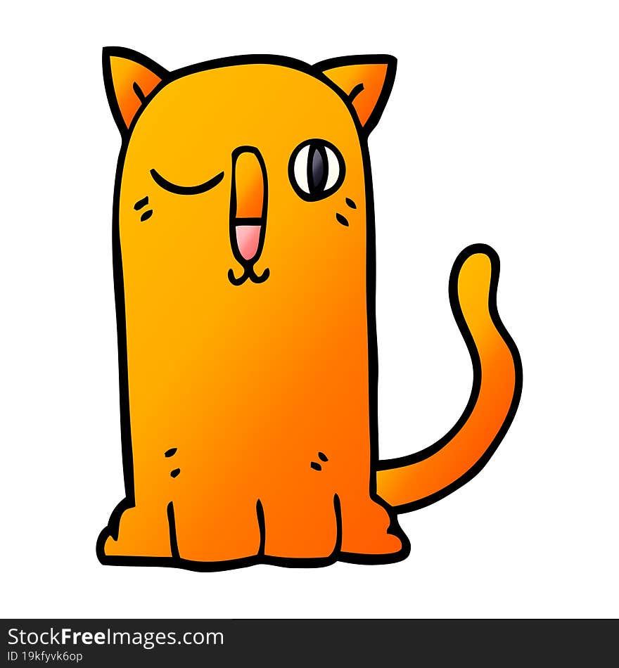 Cartoon Doodle Funny Cat