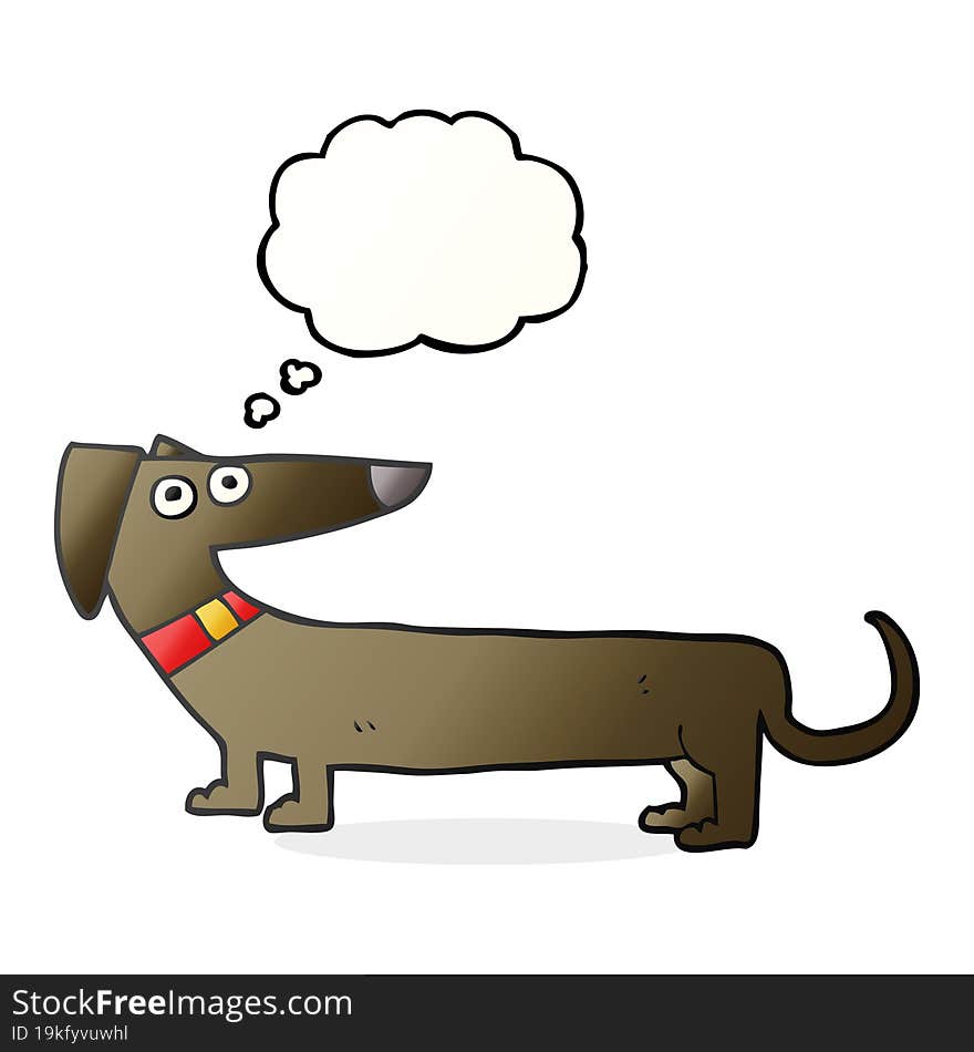 thought bubble cartoon sausage dog