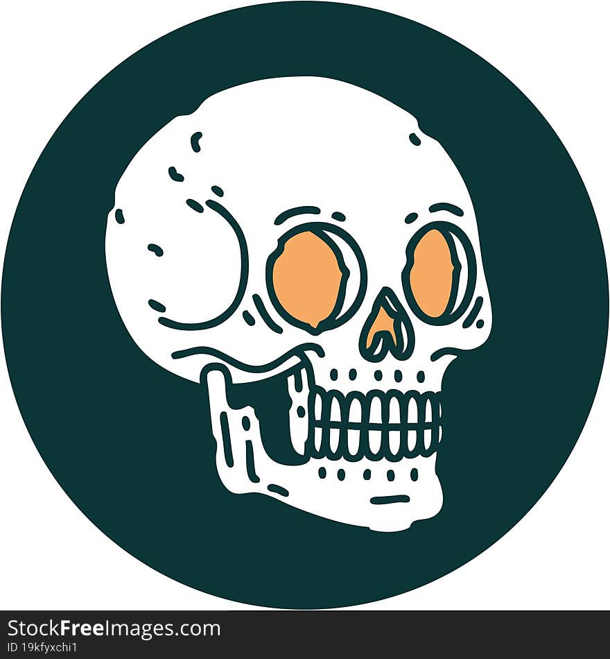 iconic tattoo style image of a skull. iconic tattoo style image of a skull