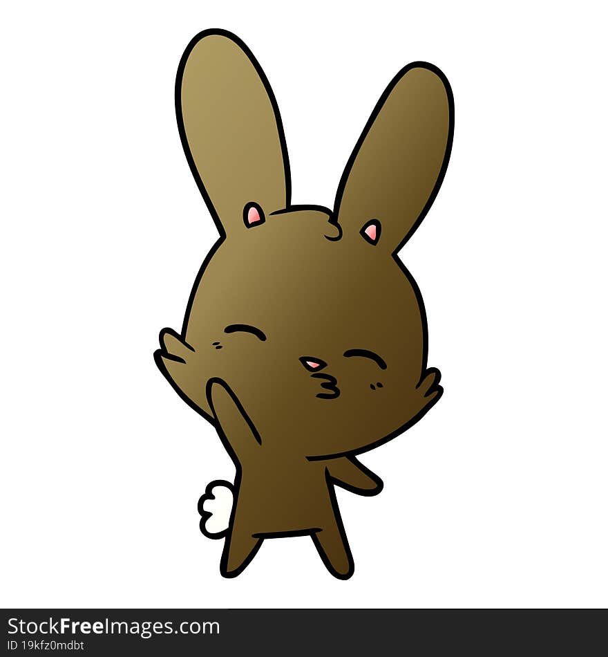 curious waving bunny cartoon. curious waving bunny cartoon