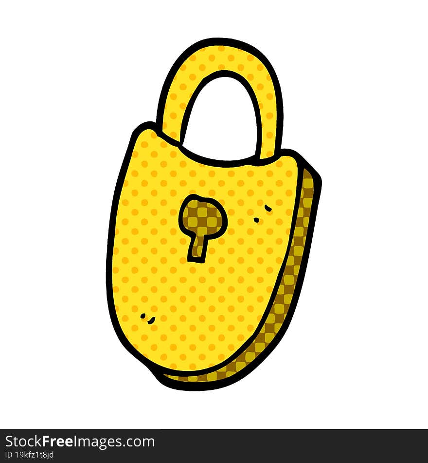 cartoon doodle treasure lock