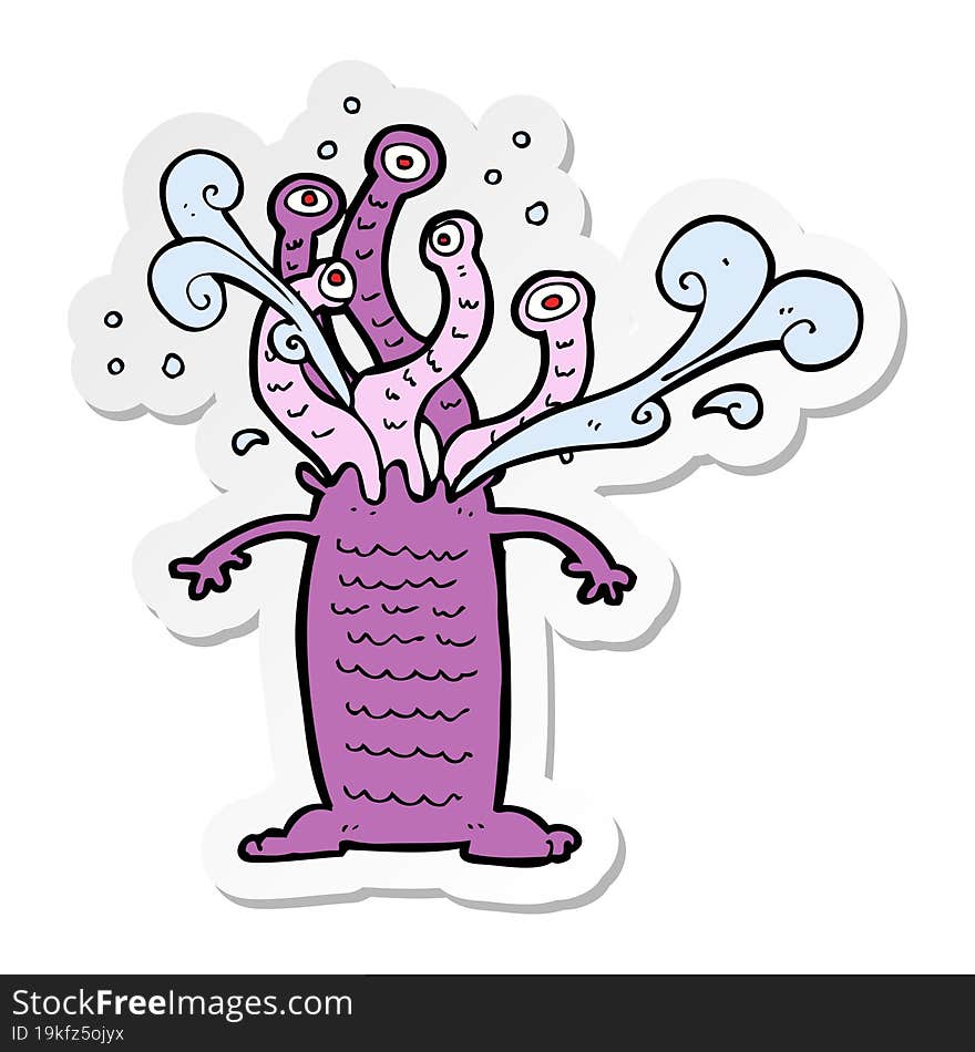 sticker of a cartoon monster