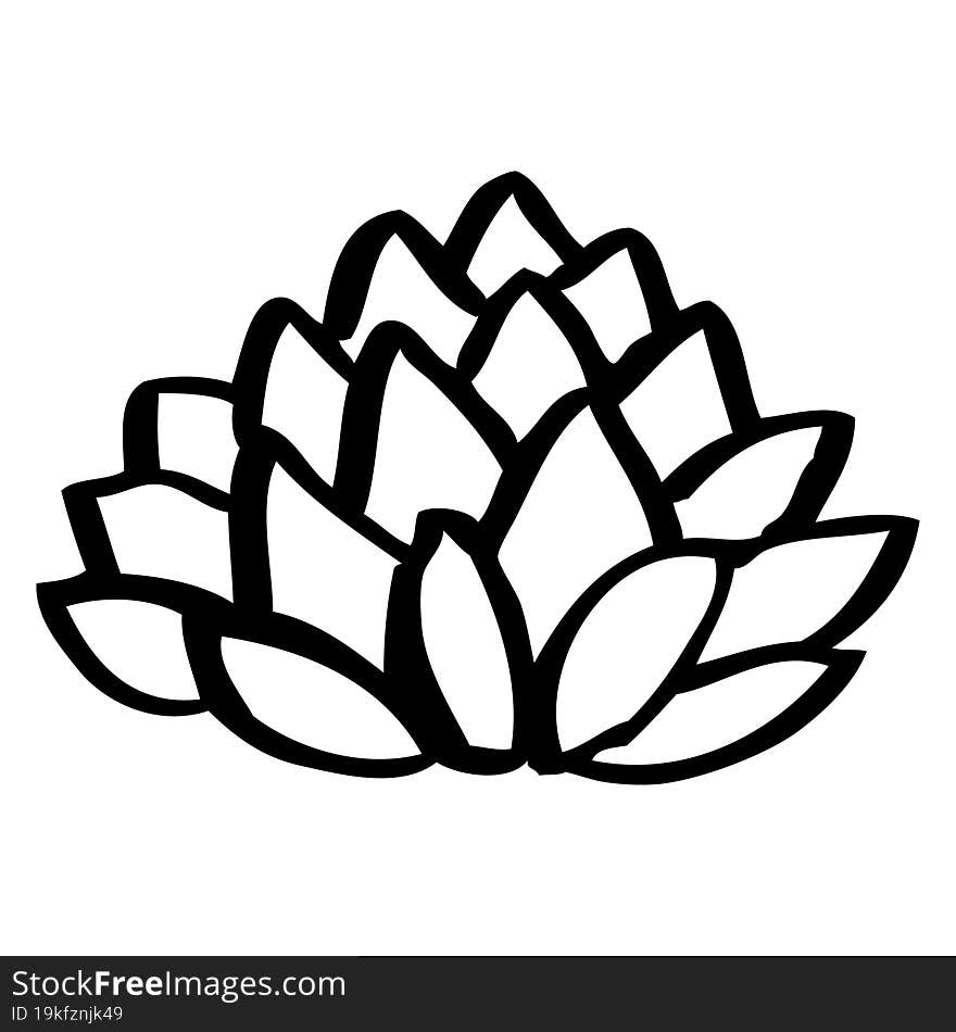 line drawing cartoon flowering lotus