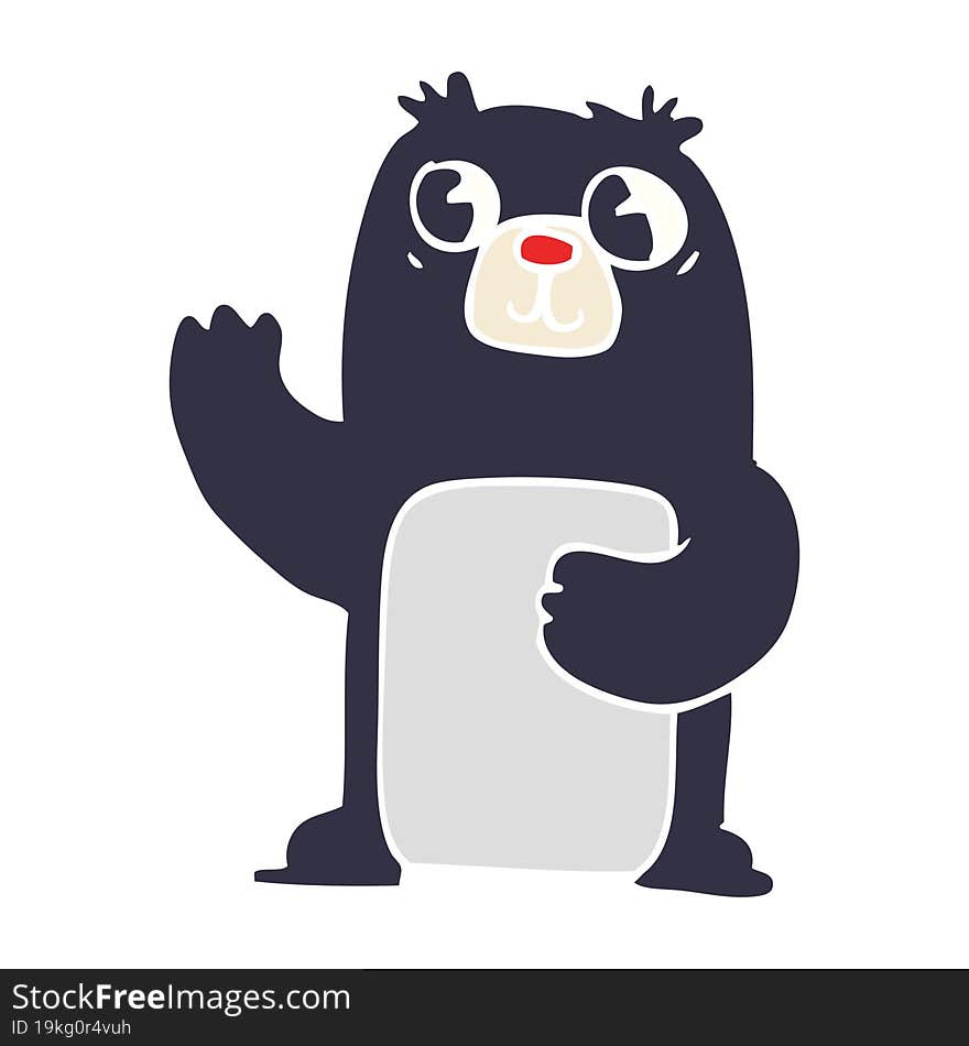 Cartoon Doodle Black Bear