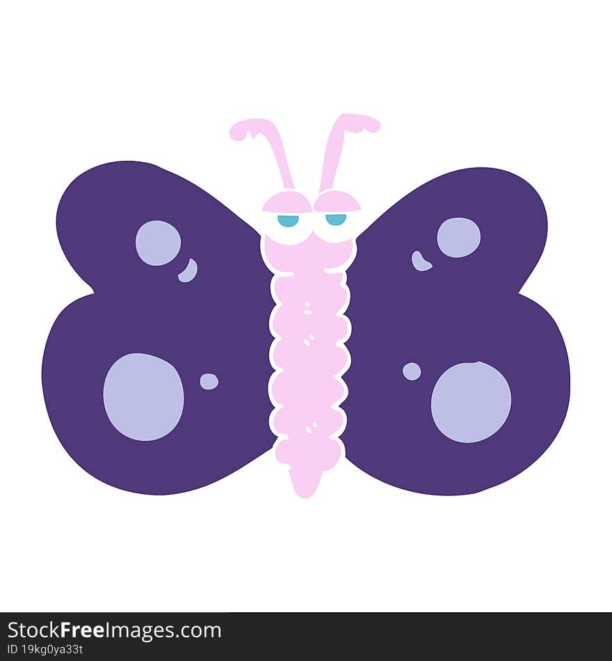 flat color illustration of a cartoon butterfly