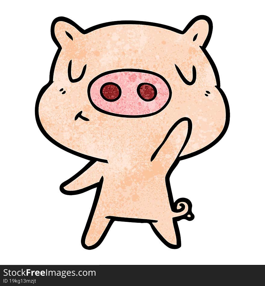 cartoon content pig. cartoon content pig