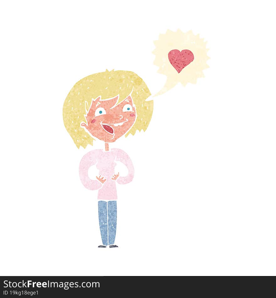 cartoon woman in love