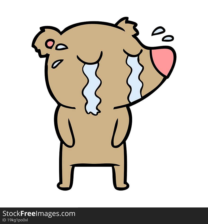 cartoon crying bear. cartoon crying bear