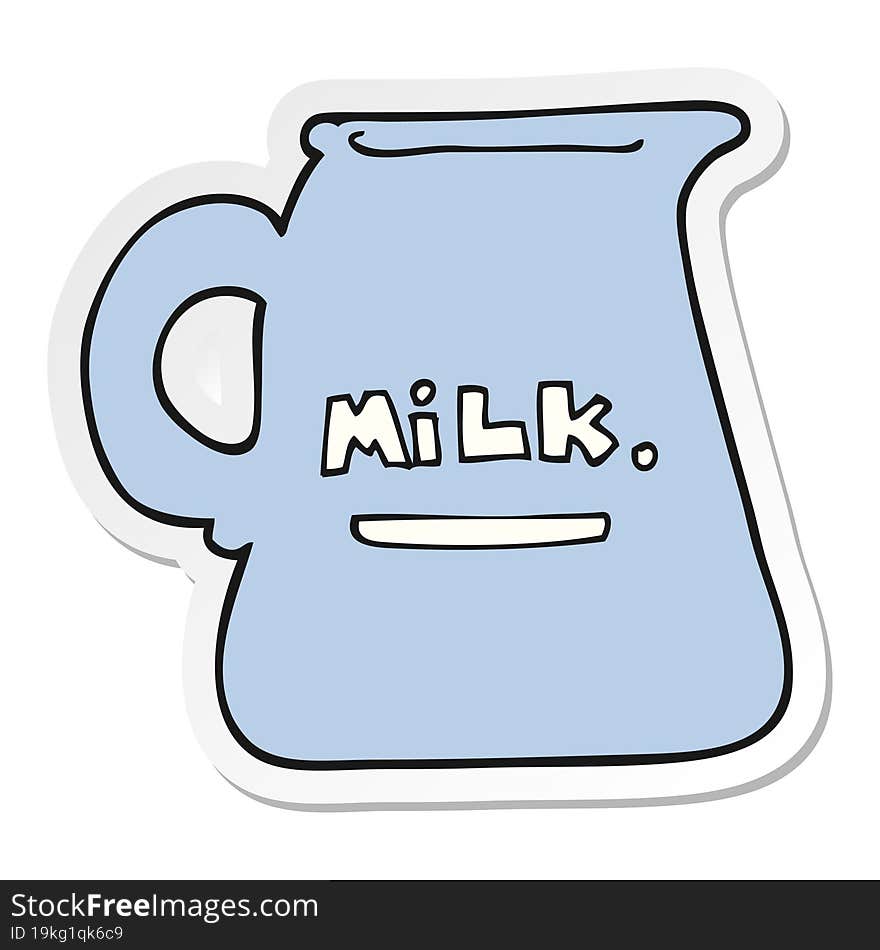 sticker of a cartoon milk jug