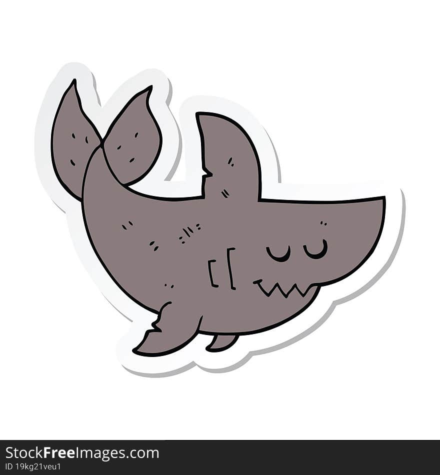 sticker of a cartoon shark