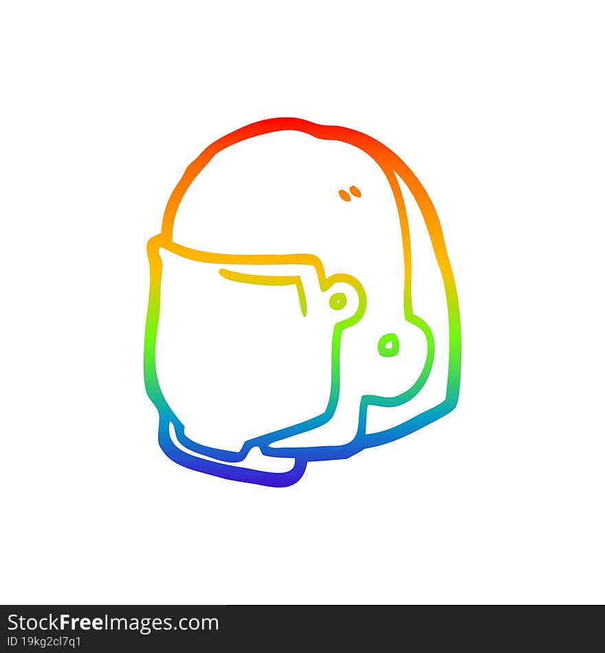 rainbow gradient line drawing cartoon space helmet