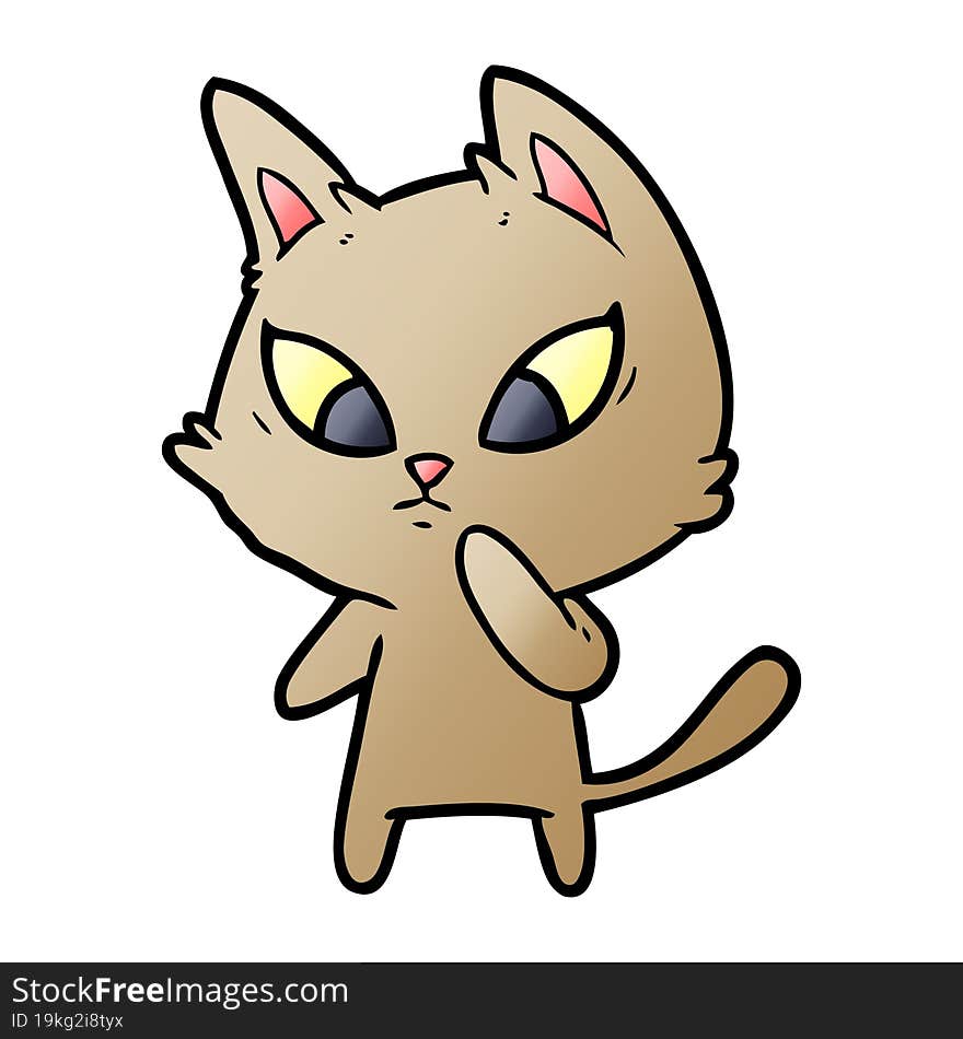 confused cartoon cat. confused cartoon cat