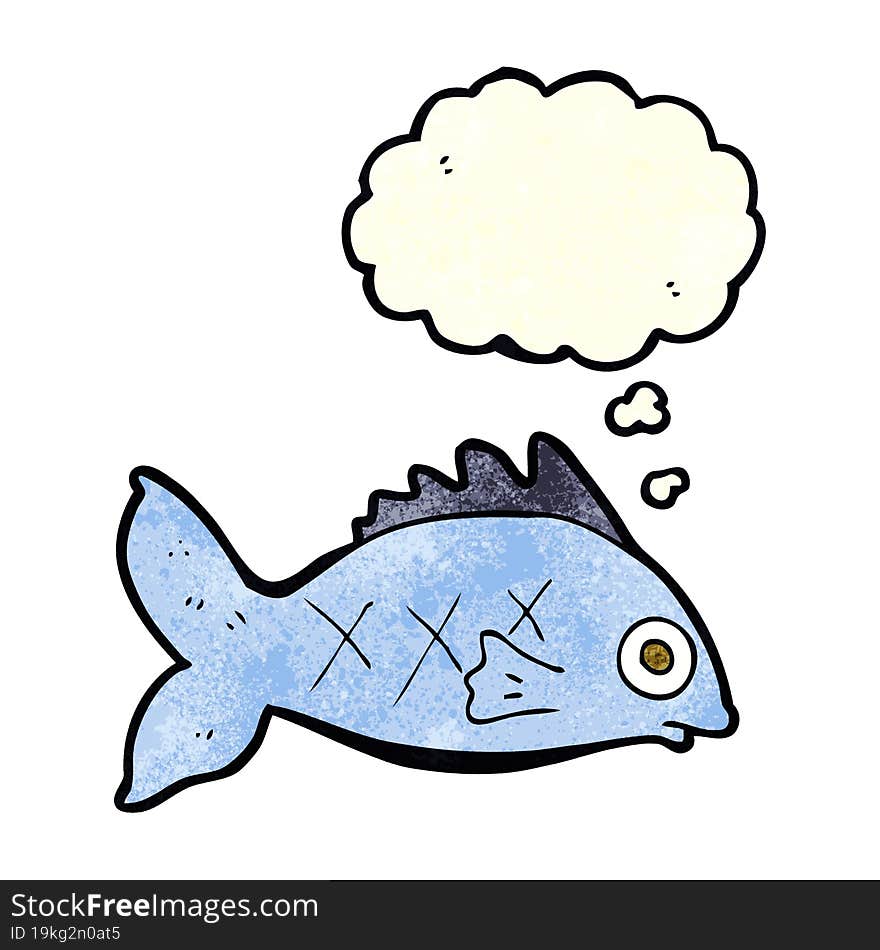 cartoon fish with thought bubble