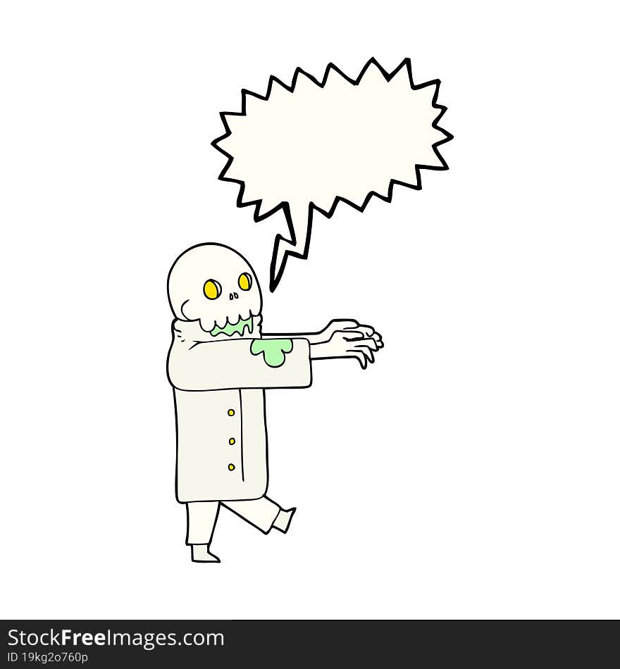 speech bubble cartoon zombie