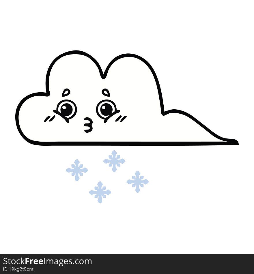 cute cartoon of a snow cloud. cute cartoon of a snow cloud