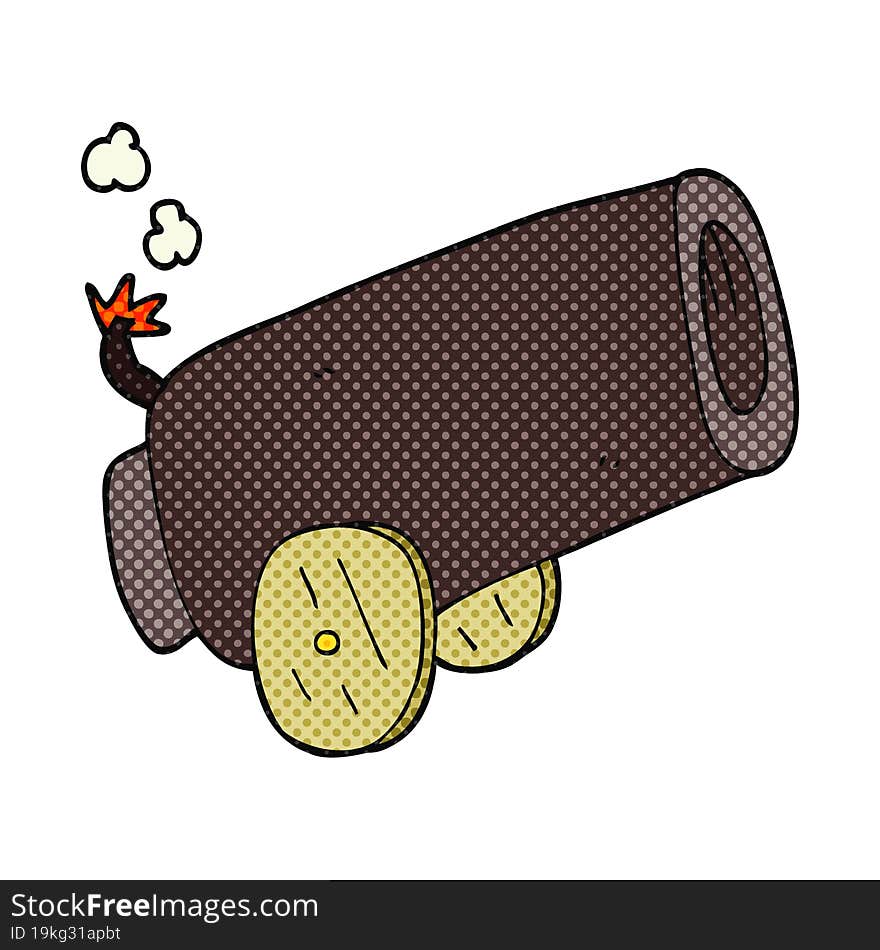 freehand drawn cartoon cannon