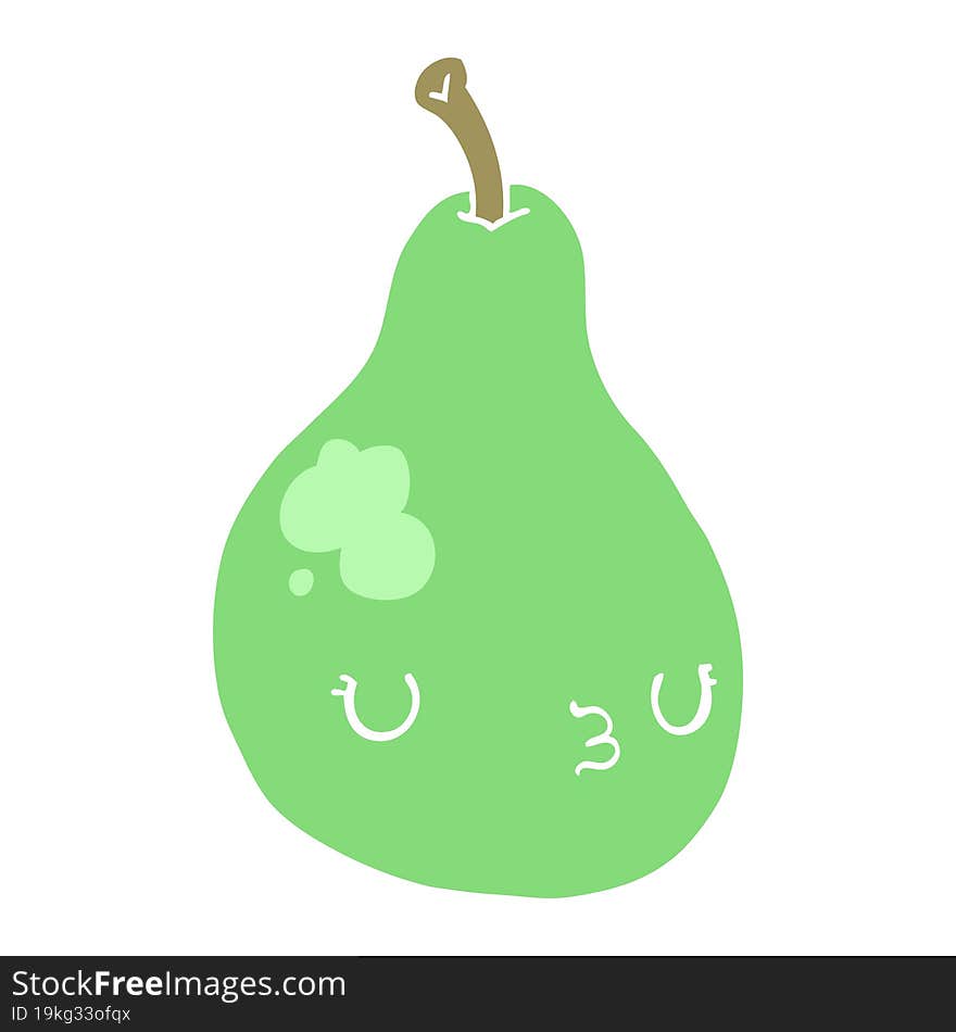 flat color style cartoon pear