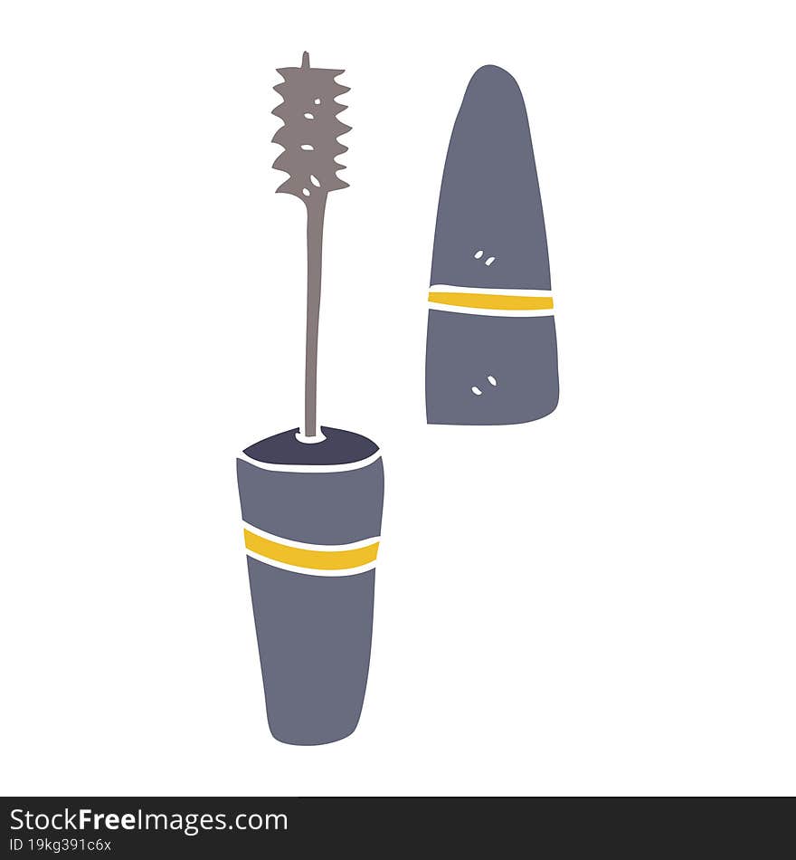 flat color illustration of mascara. flat color illustration of mascara