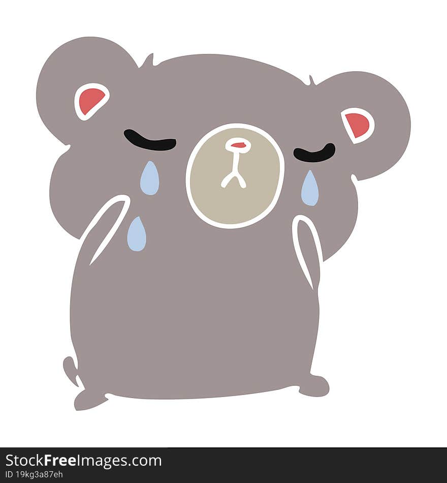 cartoon of a cute crying bear