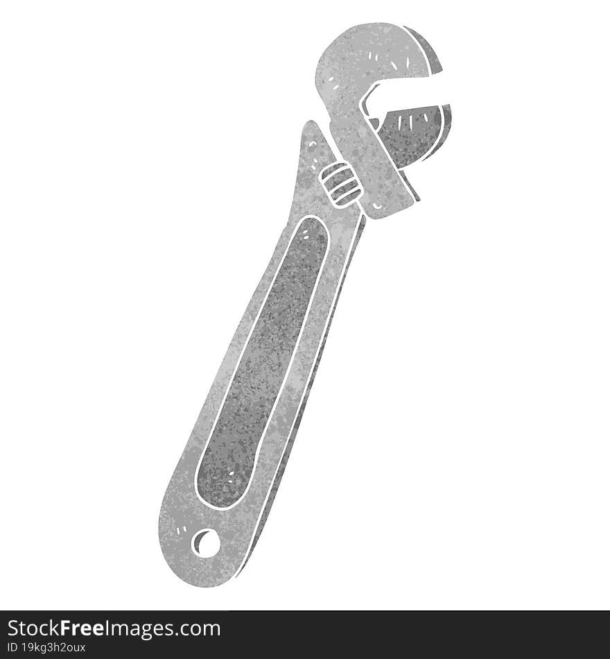 retro cartoon adjustable spanner