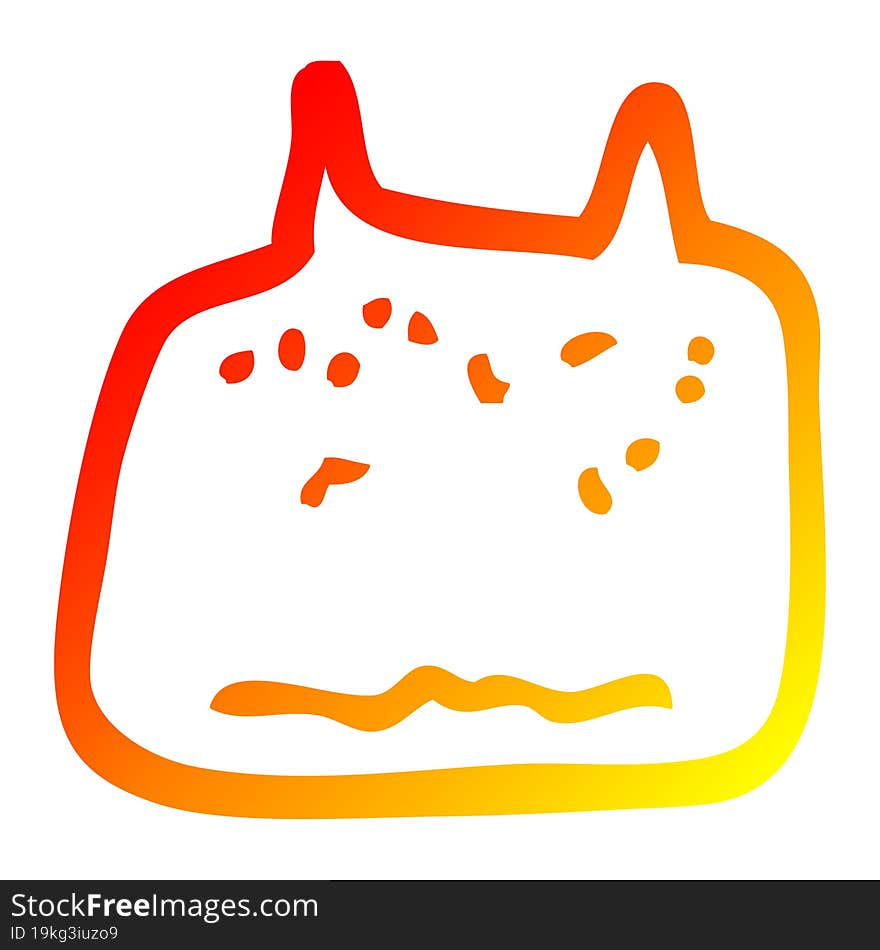 warm gradient line drawing cartoon tooth