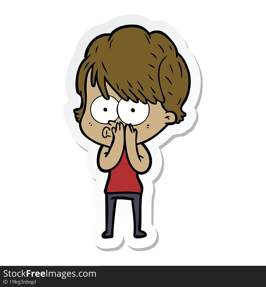 sticker of a cartoon woman