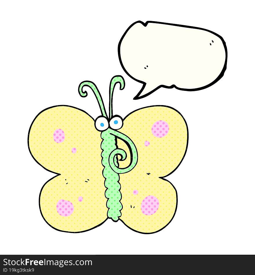 comic book speech bubble cartoon butterfly