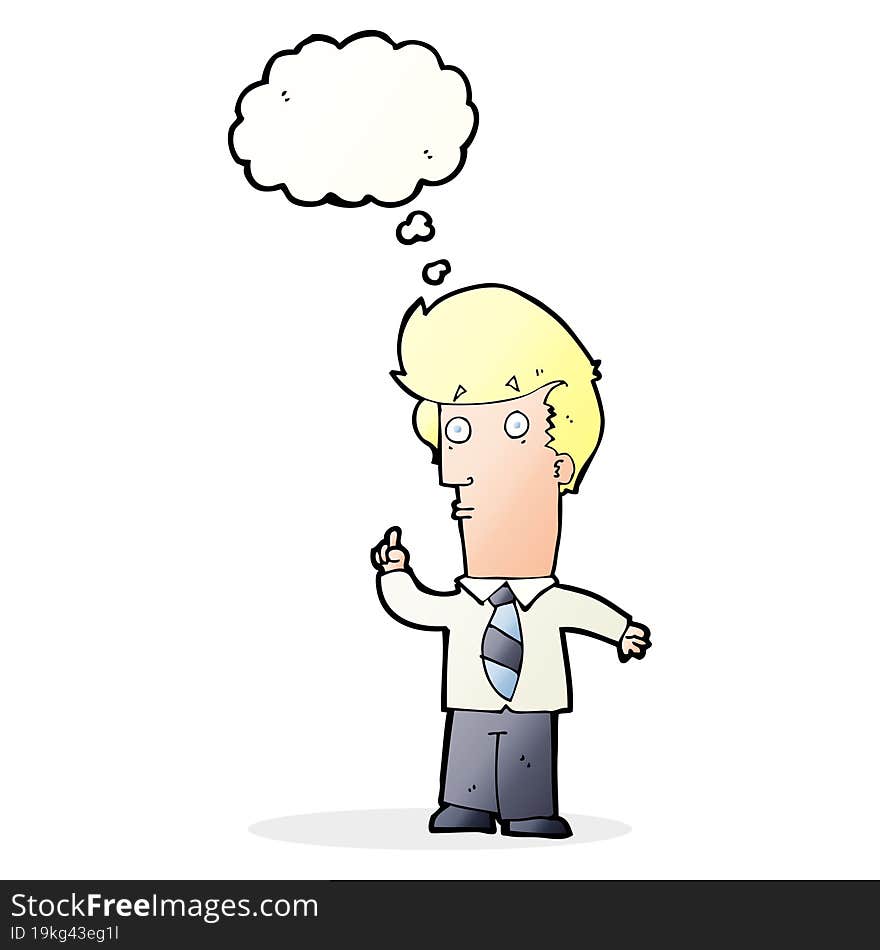 Cartoon Man With Question With Thought Bubble