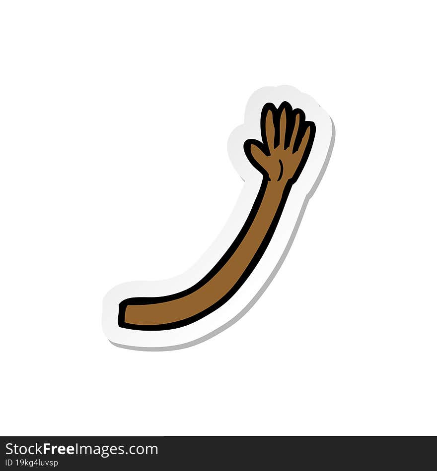 sticker of a cartoon arm