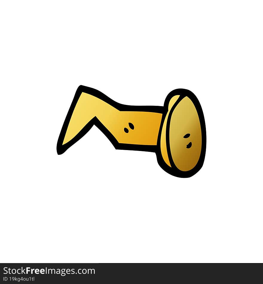 cartoon doodle brass nail