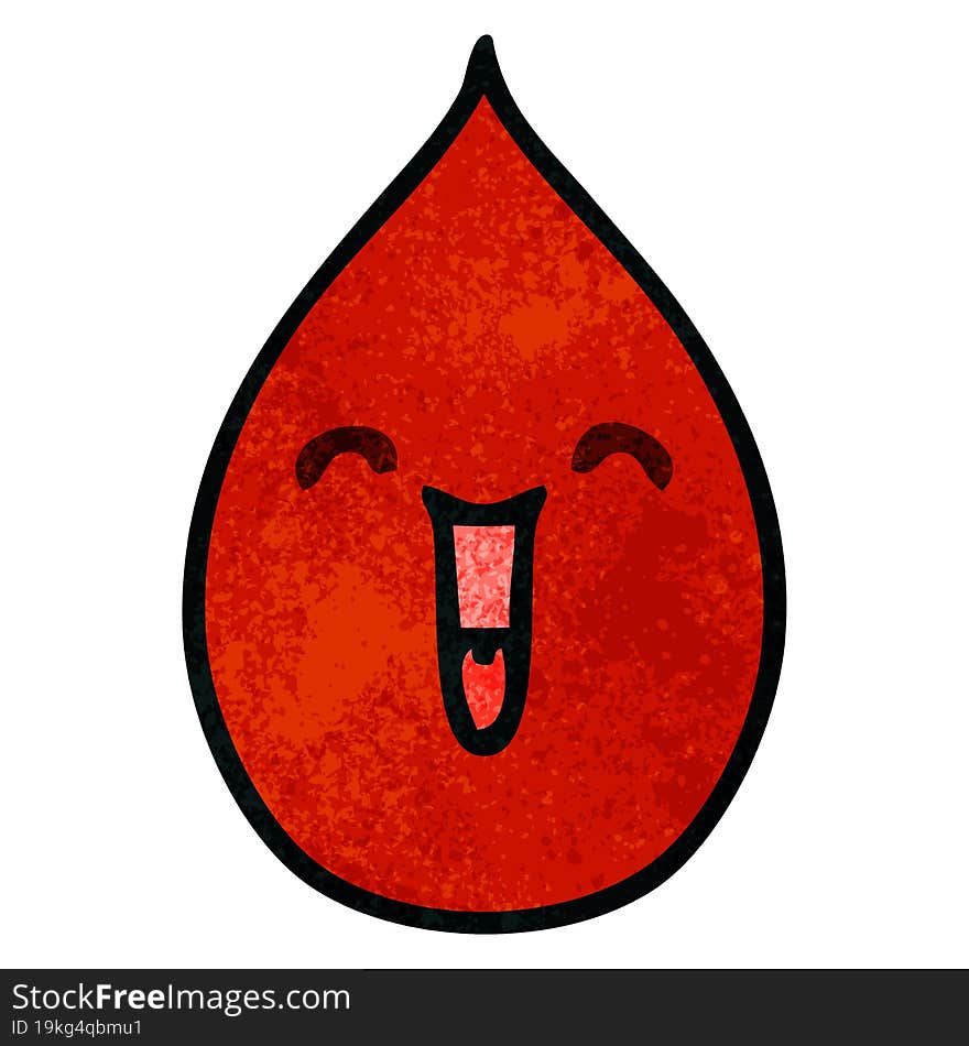 hand drawn quirky cartoon emotional blood drop. hand drawn quirky cartoon emotional blood drop